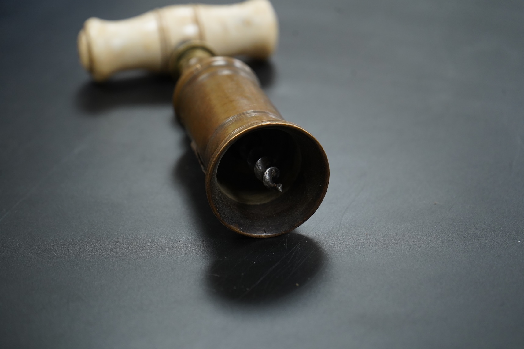 A 19th century Thomason type corkscrew with bone handle